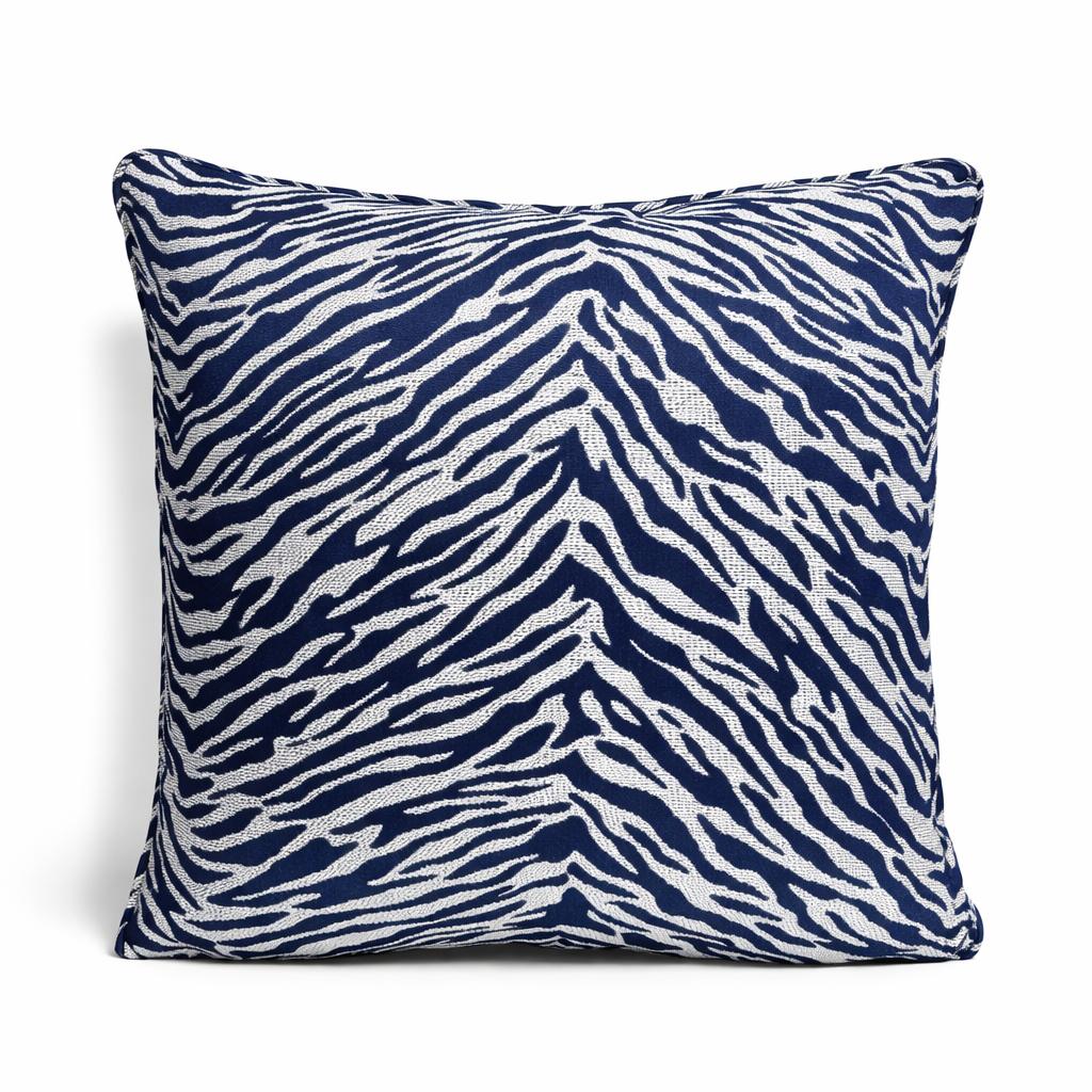 Lacivert Zebra Desenli Kırlent