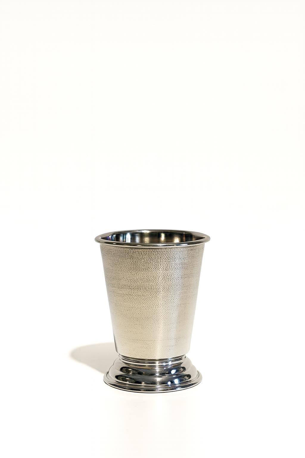 Küçük Boy Dokulu Gümüş Metal Bardak