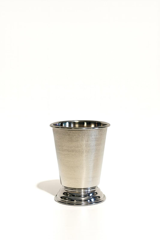 Küçük Boy Dokulu Gümüş Metal Bardak
