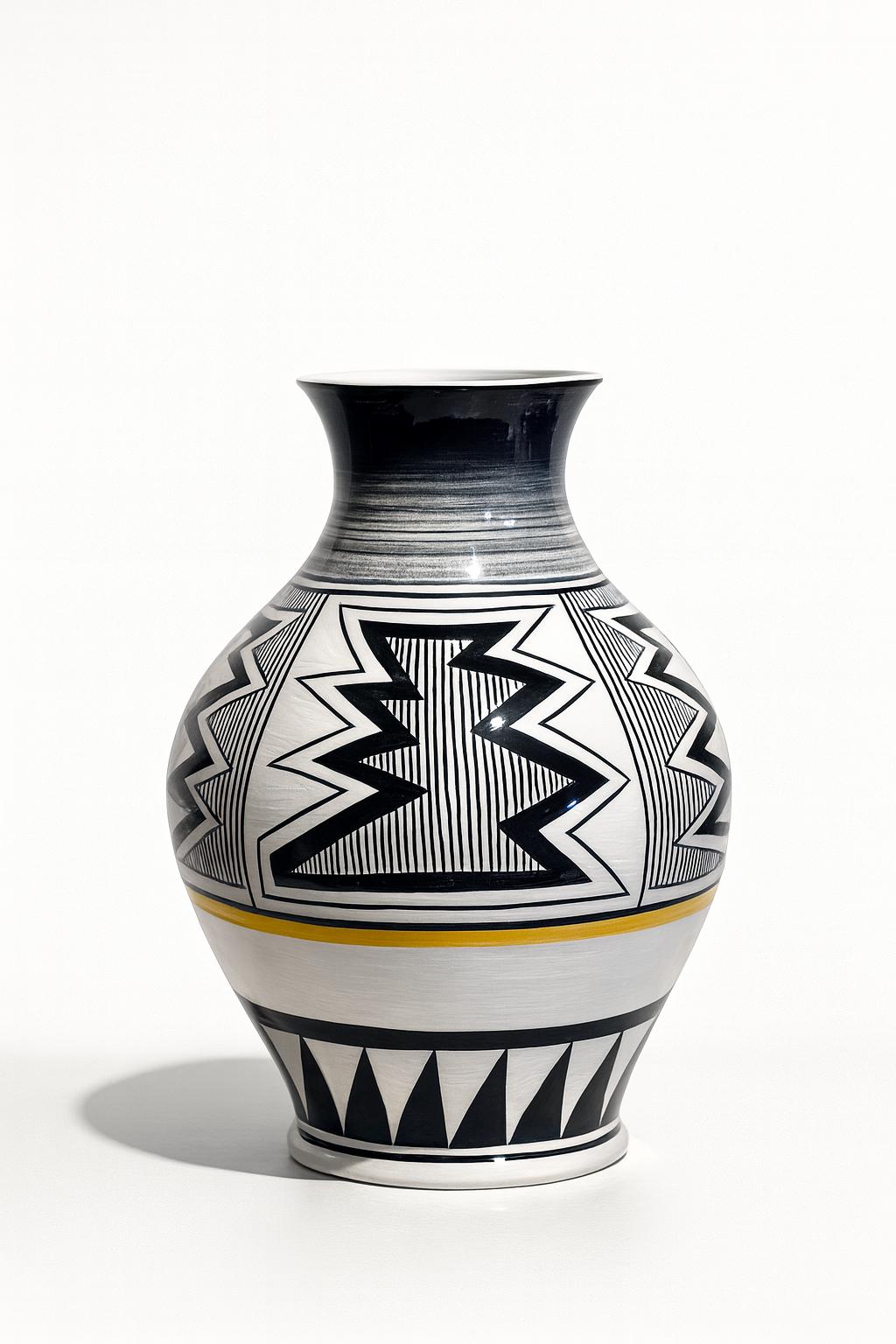 ZigZag Desen Seramik Vazo