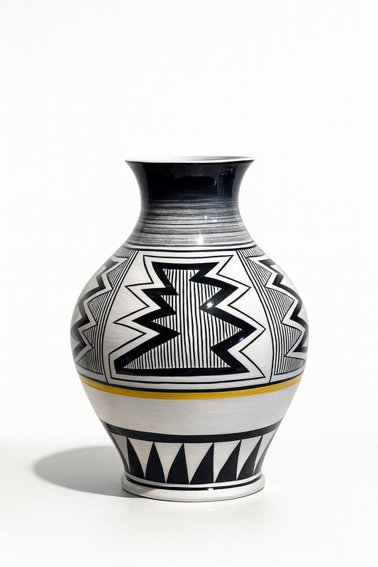 ZigZag Desen Seramik Vazo