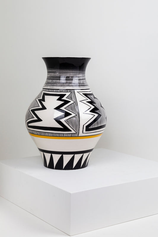 ZigZag Desen Seramik Vazo